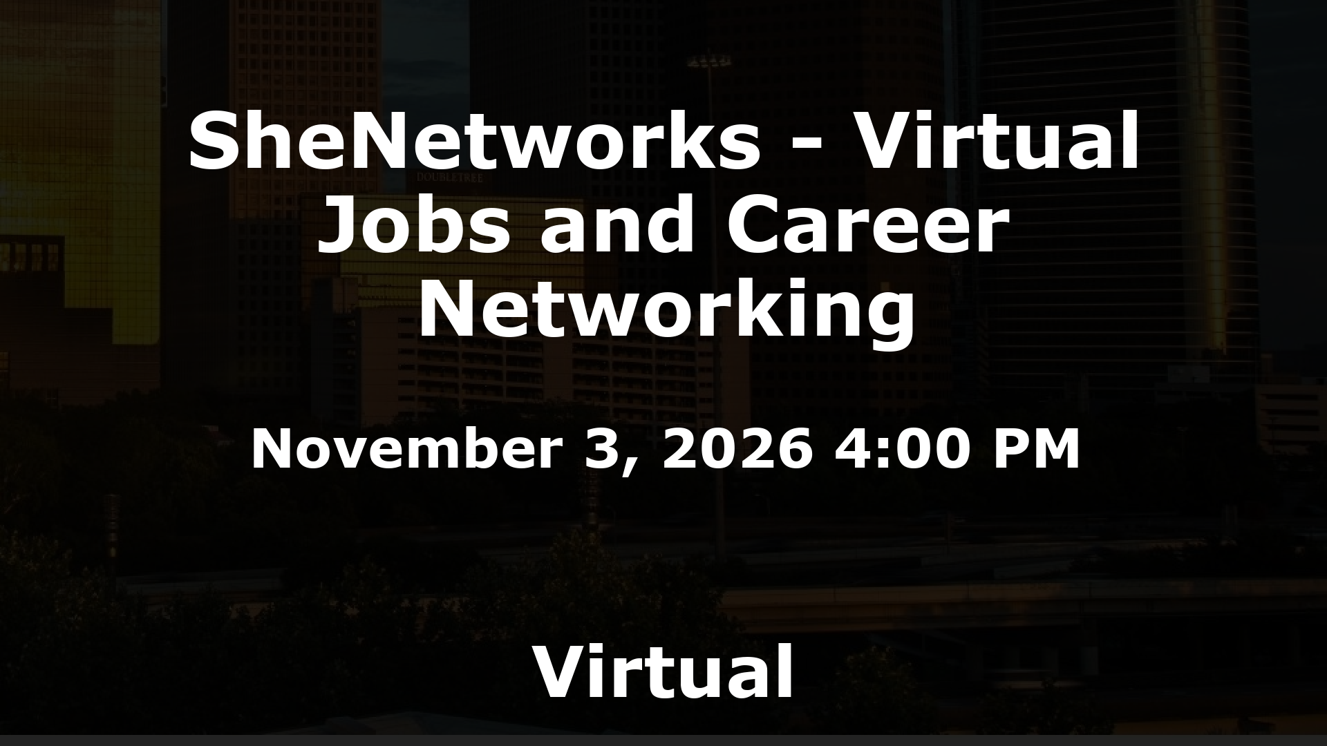 SheNetworks - Virtual Jobs and Career Networking event image